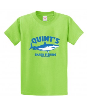 Quint's Shark Fishing Amity Island Classic Unisex Kids and Adults T-Shirt for Movie Fans